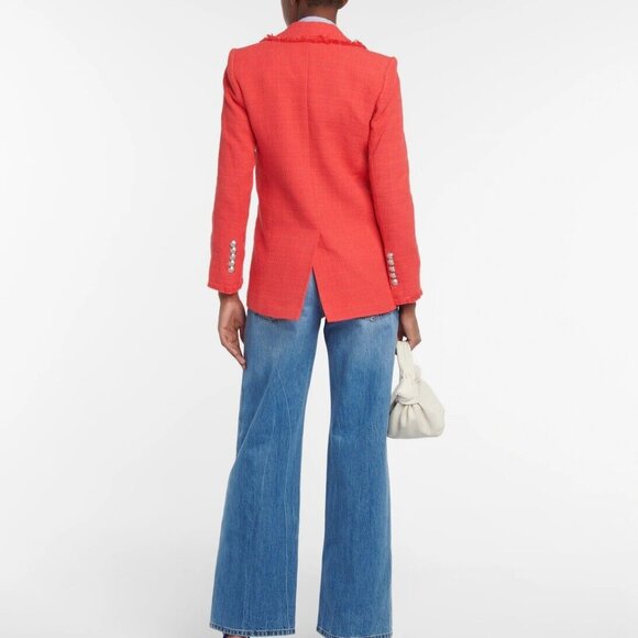 Veronica Beard Nayeli Blazer Dickey Fringe Jacket Watermelon Red Size 2 New $598 - Picture 5 of 9